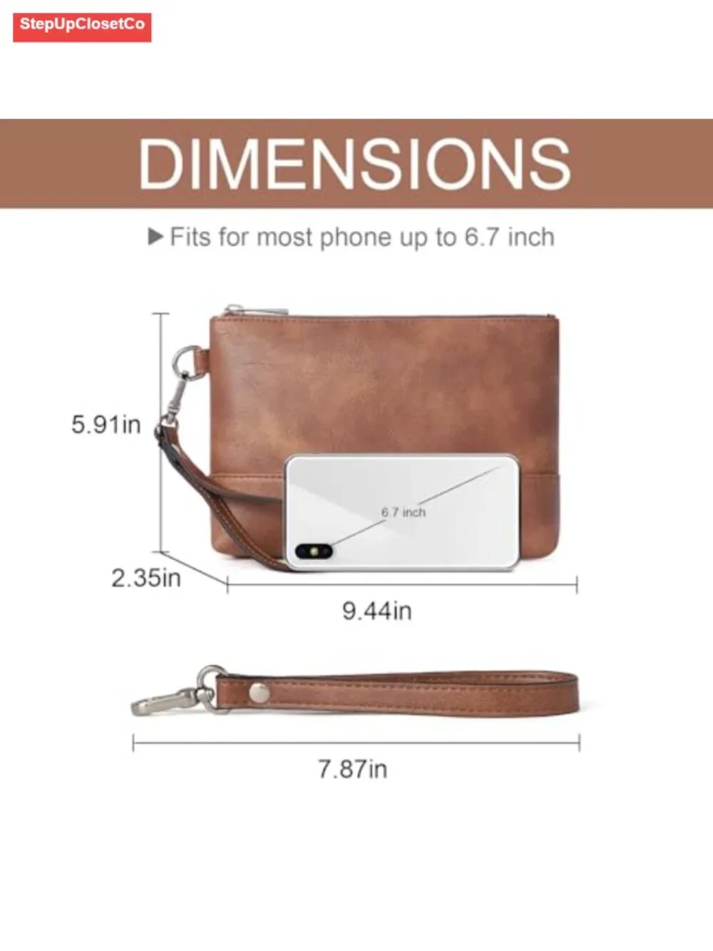 Large Capacity Women's Wristlet Wallet Faux Leather Clutch Purse with